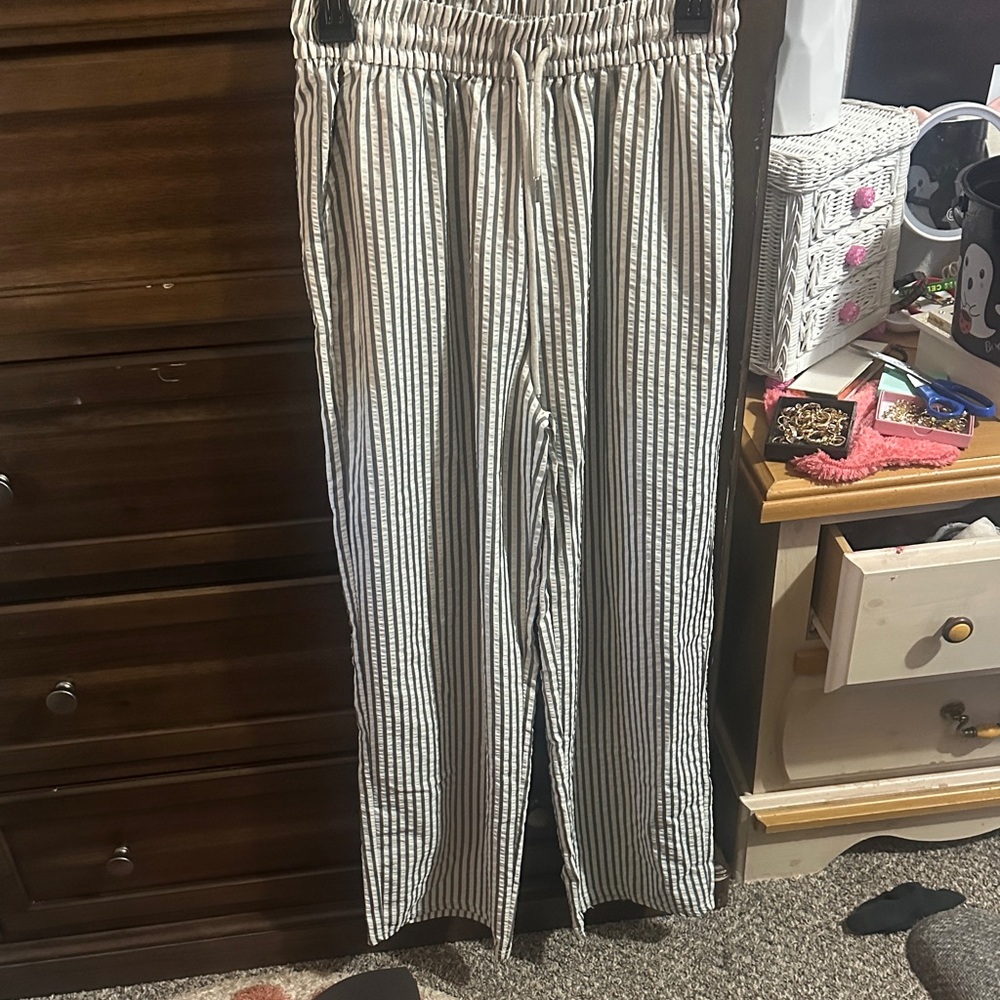 New Mix Grey and White Striped Apparel